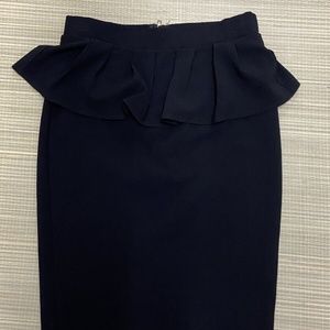 New XOXO black Pencil peplum skirt size 3/4 XS/S Gold Back Zipper